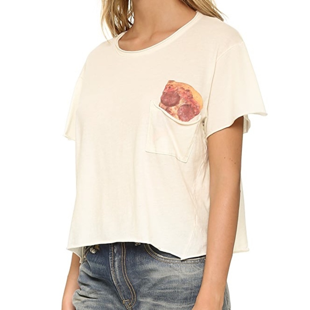 Wildfox Pizza Graphic Girls T-Shirt Sz 14